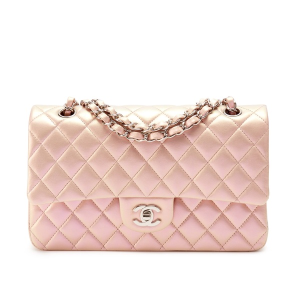 **SOLD** Chanel Iridescent Pink Quilted Lambskin Ballet Slippers Double Flap Bag - Picture 3 of 12